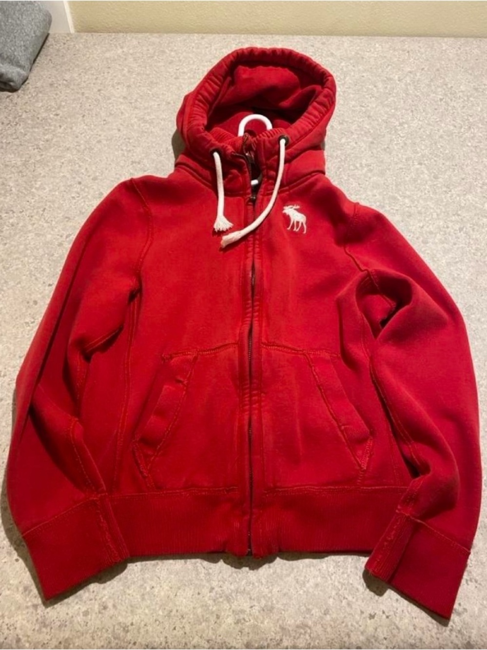 Abercrombie & Fitch Red Full-Zip Hoodie Jacket